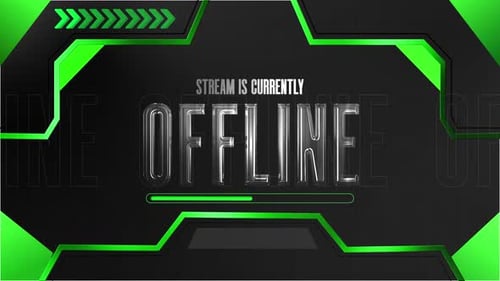 Twitch Stream Offline Overlay Animation With Green Theme
