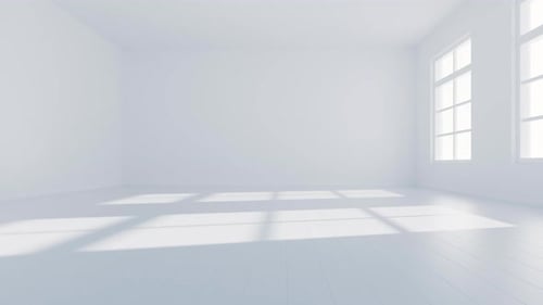 Empty room with light comes in