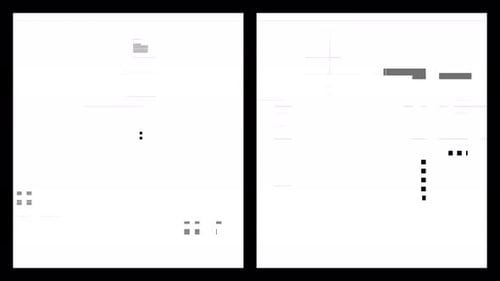 Collage Collection: Glitch screen effect in two square frames for closing shot
