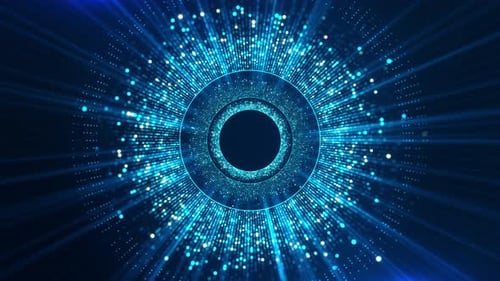 Abstract Digital Circle Data Ring Blue Technology Background Digital Systems Signal Processing