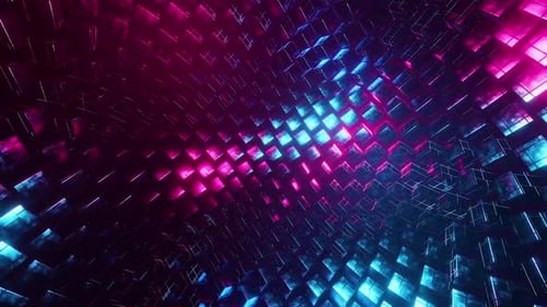 Futuristic Neon Abstract Geometric Tunnel Loop Background