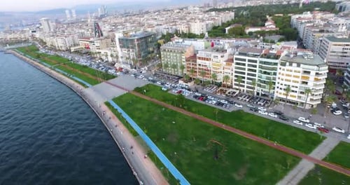 izmir Alsancak kordon view drone view