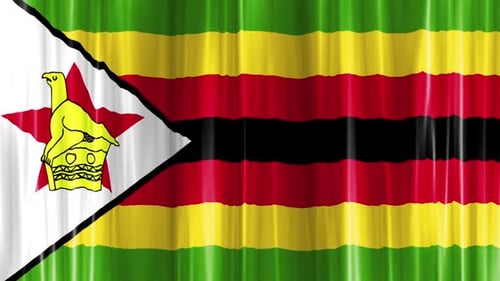 Zimbabwe National Flag Animated with Wavy Silk Fabric Effect