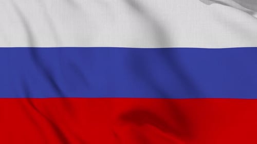 Seamlessly Looping Russian Flag Waving Animation