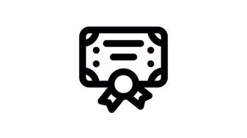 Animated Certificate Icon Reveal Line Art