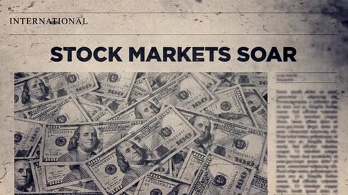 Stock Markets Soar Trendy Newspaper Headline Titles Economy