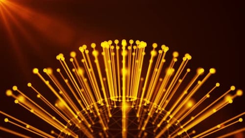 Abstract Plexus Sphere Network Background Golden Loop V3