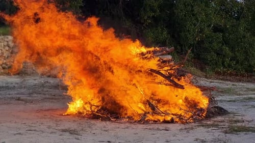 Bonfire burning slow-motion