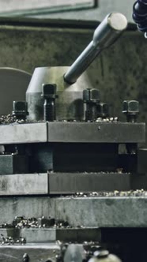Metal Lathe Machining Precision Components in Factory
