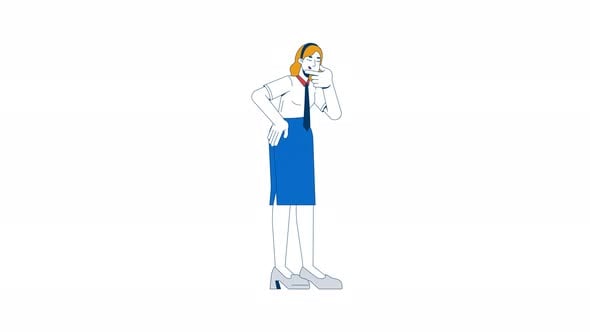 Young businesswoman in thinking pose 2D character animation, Elements ...