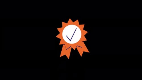 Flat Design Checkmark Badge Icon Animation