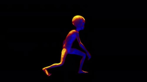 Grey Alien Stylised Walk Heat Vision 01