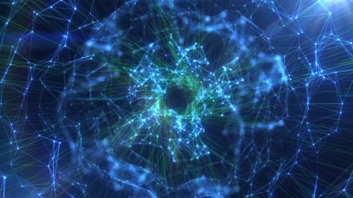Futuristic Digital Cyberspace Tunnel Network Animation