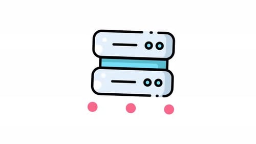 Signal a computer server with three connections awaits data animation video