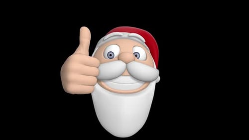 Cartoon Santa Claus Thumbs Up Christmas Animation