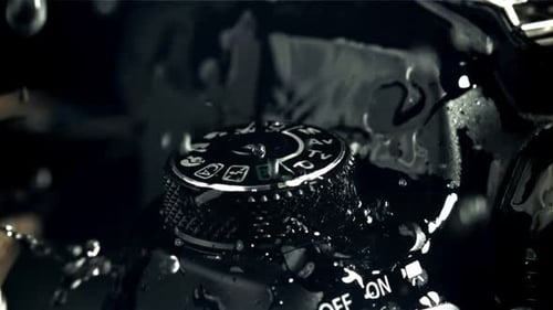 Raindrops Fall on the Camera Macro Shot Filmed on a Highspeed Camera at 1000 Fps
