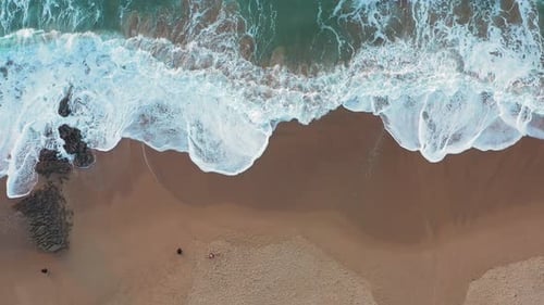 Aerial View of Beautiful Tropical Beach and Sea with Sand and Wave