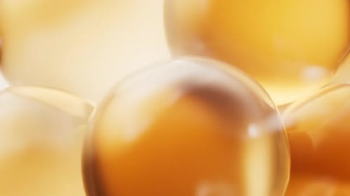Abstract Golden Fluid Spheres Background Animation