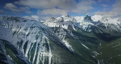 snowy mountain landscape in Banff National Park,