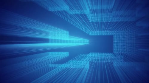 Blauer Retro-Wireframe-Technologie-Hintergrund