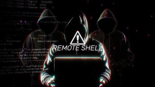 Remote Shell Words Of Hacking Screen In Technology
