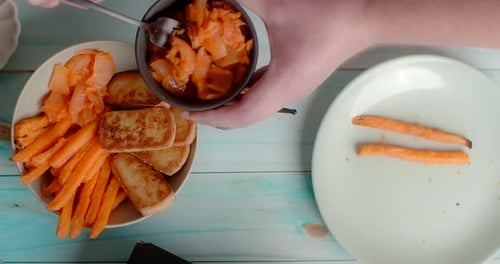 Chef Makes Vegan Salad with Tofu and Kimchi