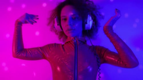 Dancer with Coloured Lighting