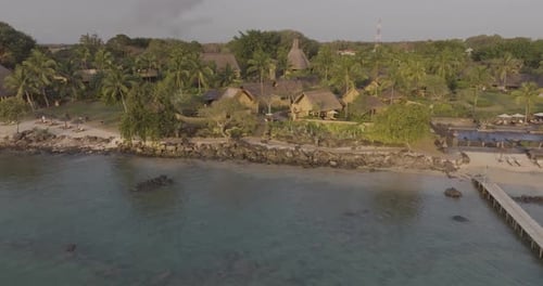 Aerial view of Oberoi Beach, hotel, resort, Bali, Indonesia.