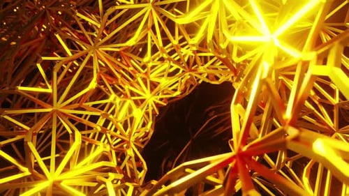 Gold Fraktal Geometrische Form 04 HD