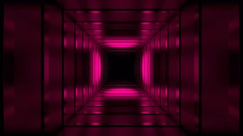 Pink Minimalistic Square Fantasy Corridor Background Vj Loop In 4K