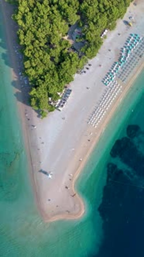 Aerial View of the Beautiful Zlatni Rat Beach on Brac Island Croatia A Stunning Coastal Paradise
