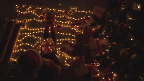 Cozy Christmas Night with Warm Lighting and Presents