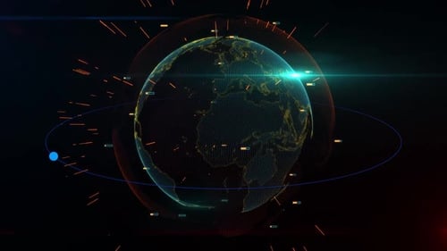 Futuristic Digital Earth Global Network Technology Background
