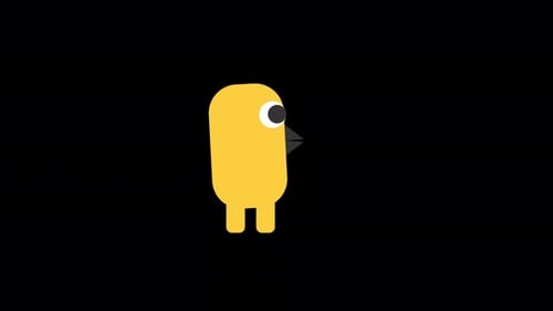 Cute Yellow Character Walkcycle Alpha Channel 4K