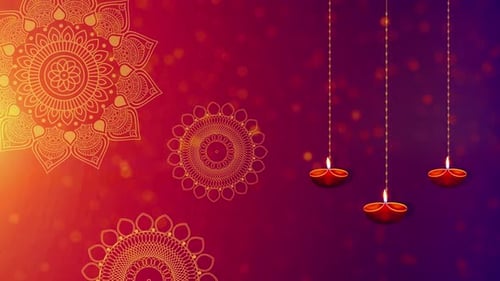 Happy Diwali or Deepawali Card with Copy Space for your Logo or Text Indian Diya Oil Lamp Festival