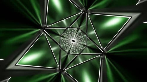 Green And White X Tunnel Background Vj Loop In HD