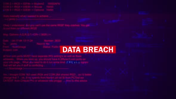 Digital Glitch Data Breach Warning Alert Title, Backgrounds Motion ...