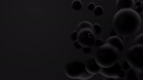 Fluid Abstract Black Spheres Floating and Blending Metaballs Looping Motion 3d Render