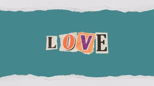 Love Word Ransom Note Stop Motion Text