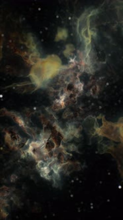 Fluid Space Nebula Background with Floating Particles Animation