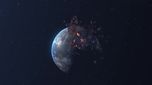 Shattering Planet Earth Explosion: Dramatic Space Catastrophe Animation