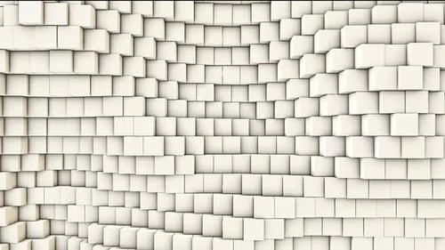 Abstract Geometric Pattern of Waving White Cubes Background