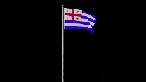 Flagge von Ajaria auf dem Pole-Alpha-Kanal
