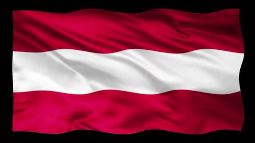 Elegant Waving Austrian Flag Seamless Loop on Black