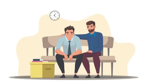 Animated Illustration of Person Comforting a Sad Friend