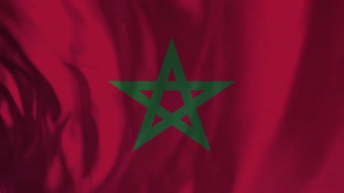 Realistic Waving Flag of Morocco Loop