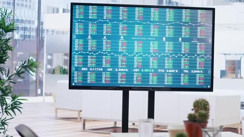 Forex Investment Listings Displayed on Display in Financial Department Office