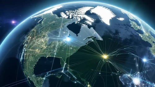 Digital Network Covering a Rotating Planet