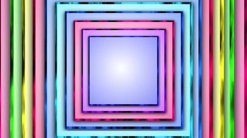 Colorful Glowing Rectangle Disco Music Background. Vj Loop Animation Of Disco Dancing Background