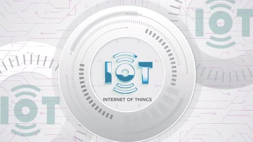 Internet Of Things (Iot) Icon With Light Hud Animation